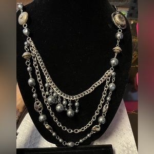 New Ribbon and faux pedal necklace